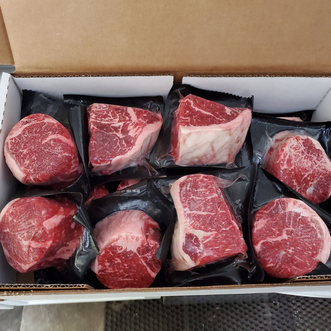 Australian Angus New Yorks - 10 oz Steaks - 3+ bms - 16 pack - Free Shipping